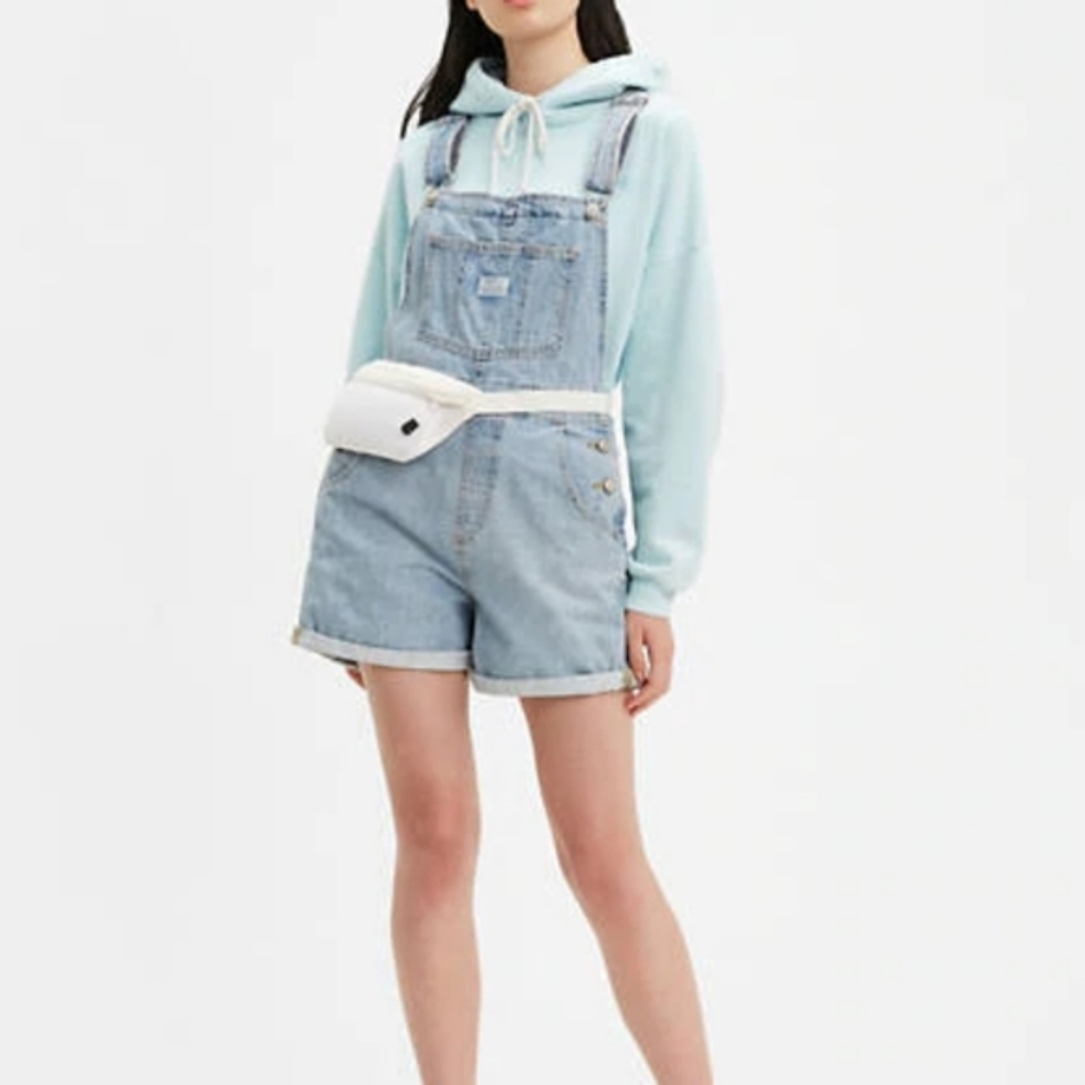 LEVI'S Vintage Denim Shortalls Short Overalls - Picture 5 of 10